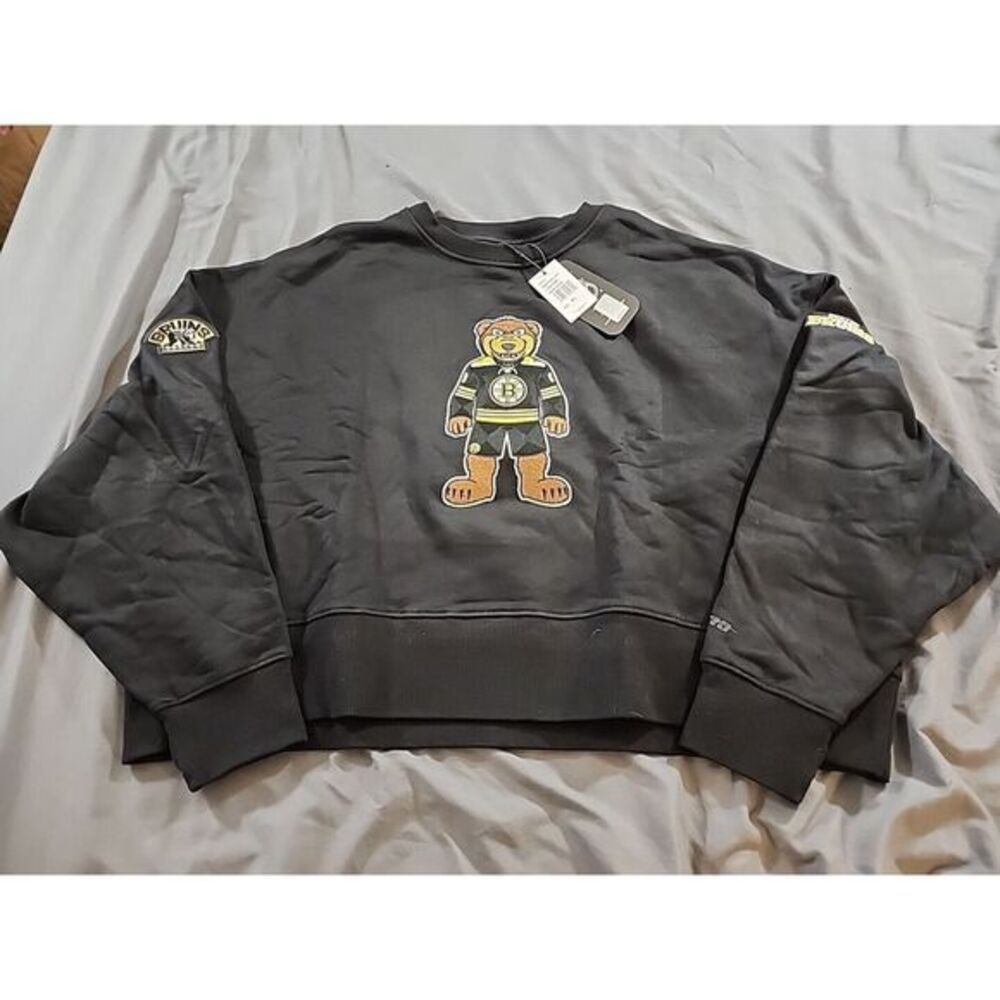 Women's Boston Bruins Pro Standard Black Mascot Crewneck Pullover Sweatshirt XL‎